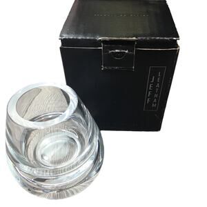 Jeff Leatham Transparent Art Glass Glassware Drinkware Egg Shaped With Box